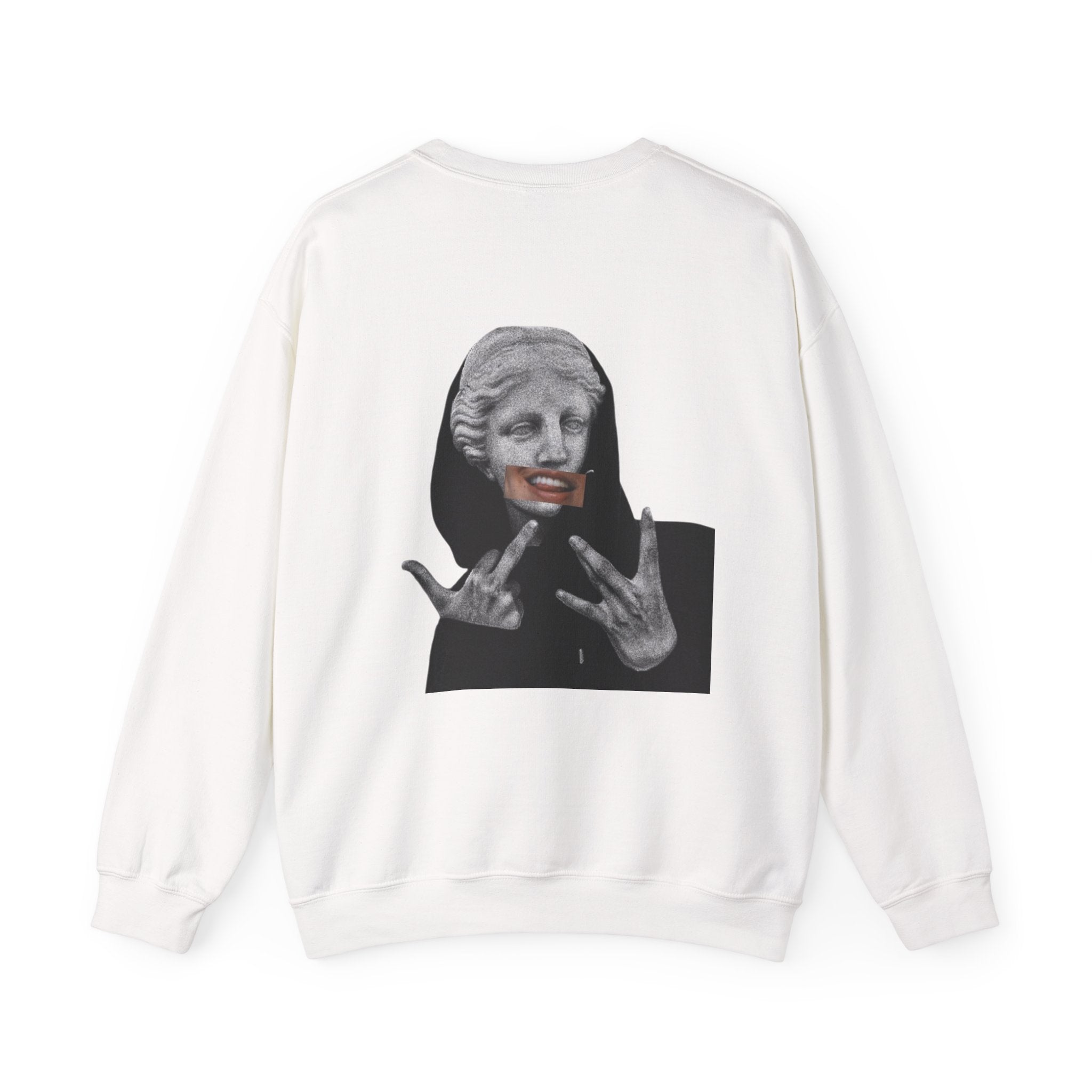 Queen Statue Face Paint Graphic Sweatshirt | Edgy Streetwear, Gothic Art