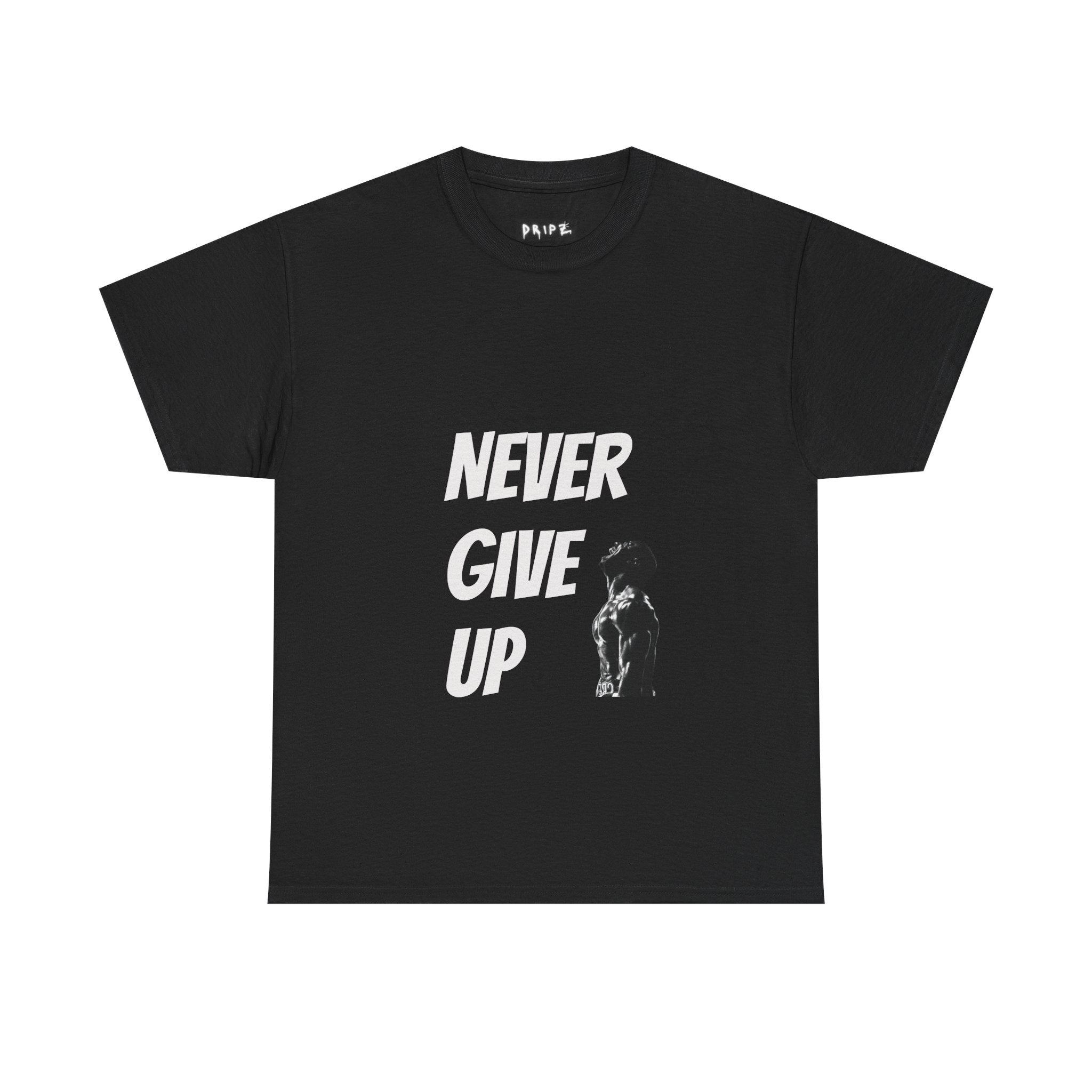 Never Give Up silhouette T-Shirt | Motivational Workout Tee