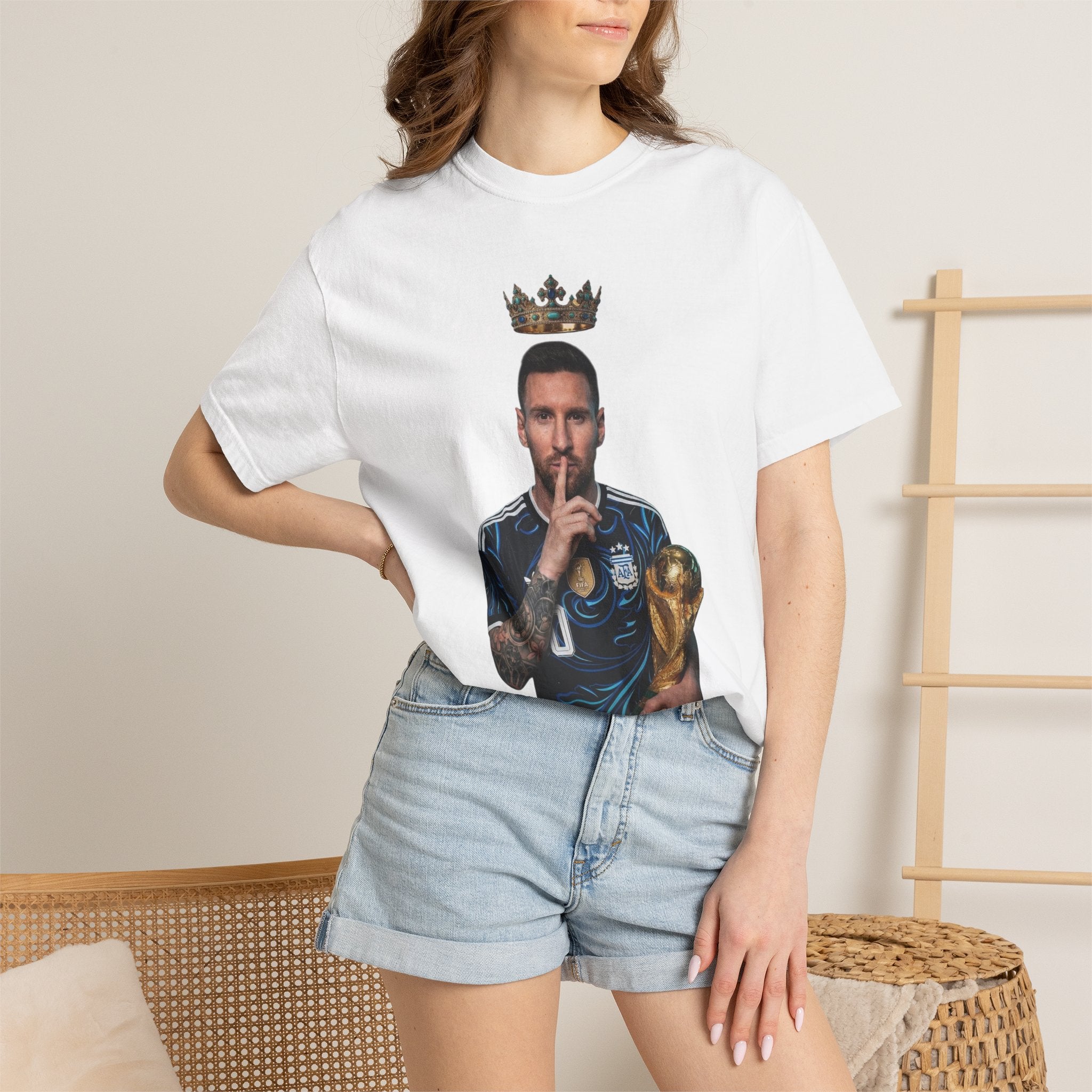 Soccer Champion Illustration T-shirt | Player with Trophy and Crown