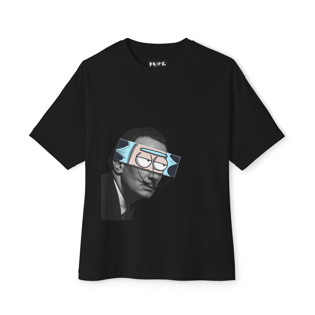 Surrealist Portrait with Cartoon Glasses Tee | Dali Illustration Shirt
