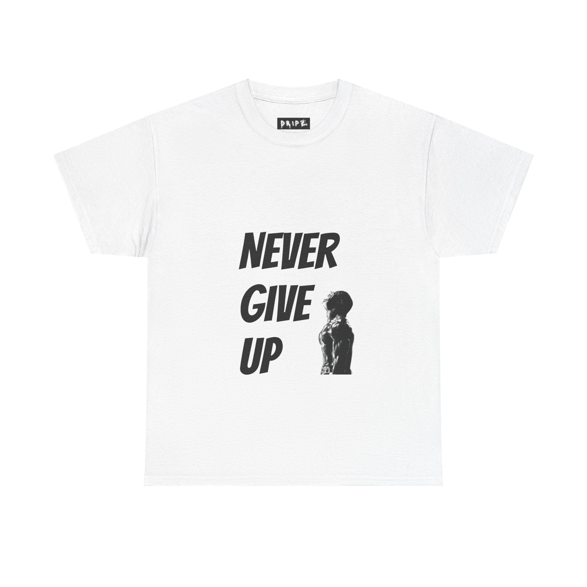 Never Give Up silhouette T-Shirt | Motivational Workout Tee