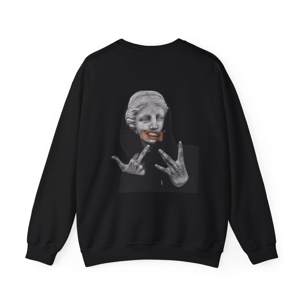 Queen Statue Face Paint Graphic Sweatshirt | Edgy Streetwear, Gothic Art