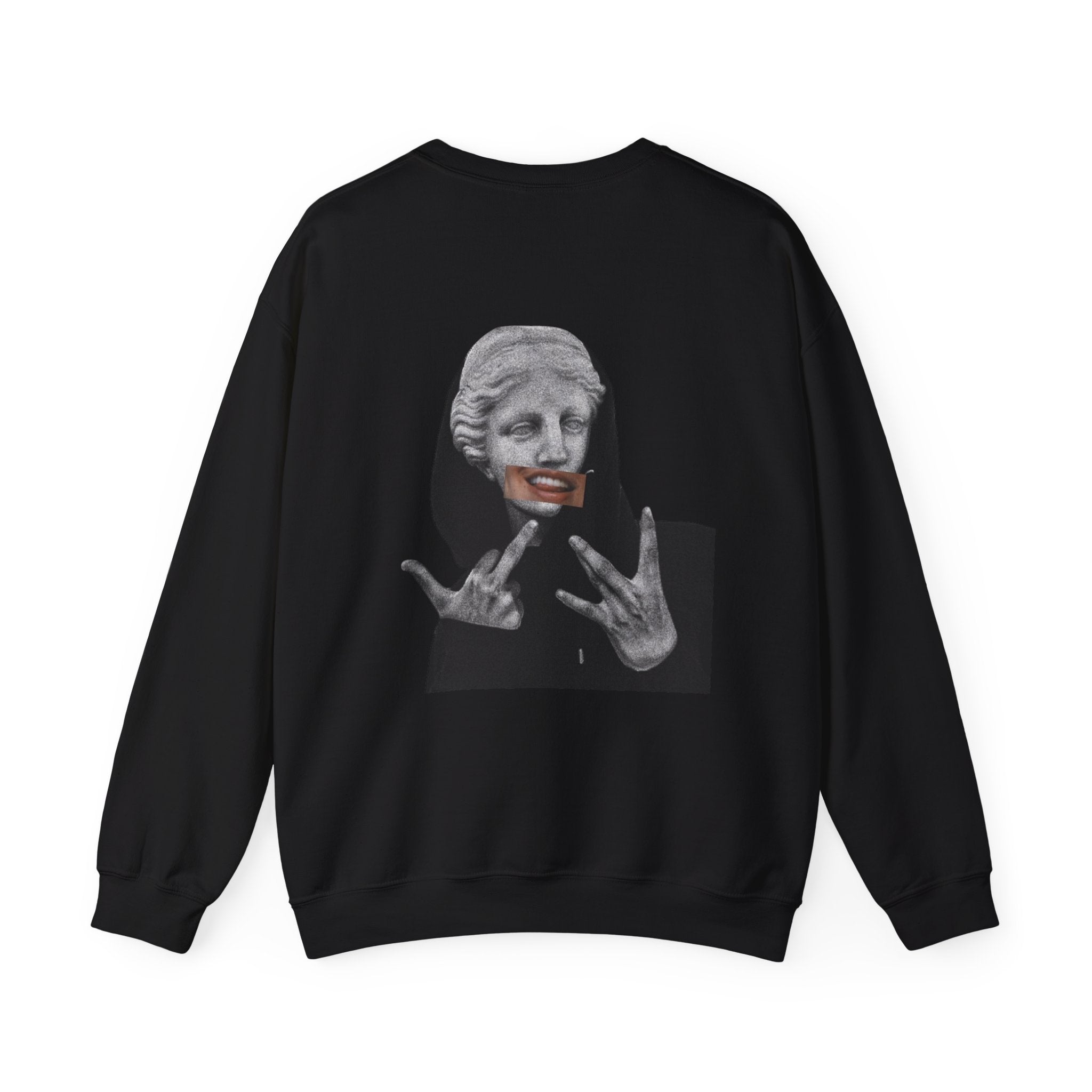 Queen Statue Face Paint Graphic Sweatshirt | Edgy Streetwear, Gothic Art